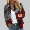 RODYETQQ Bomber Jacket Women Casual Fall Bomber Jacket Stand Collar Windbreaker Lightweight Zip Up Jacket Womens Zip Up Jacket Women's Bomber Jacket Black(2-Wine,XX-Large) view 3