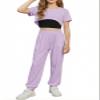 Arshiner Girls 3 Piece Set High Low Hem Short Sleeve Overlay Top, Cami & Sweatpants for Kids 6-13 view 1