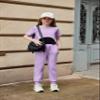 Arshiner Girls 3 Piece Set High Low Hem Short Sleeve Overlay Top, Cami & Sweatpants for Kids 6-13 view 3