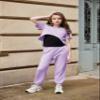 Arshiner Girls 3 Piece Set High Low Hem Short Sleeve Overlay Top, Cami & Sweatpants for Kids 6-13 view 4