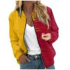RODYETQQ Fall Outfits Casual Fall and Winter Windbreaker Comfy Coat Lightweight dressy floral Outwear Ladies Black Bomber Jacket Pink Bomber Jacket Women/plus(2-Yellow,X-Large) view 1