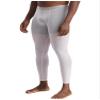 YiZYiF Men's Athletic Compression Pants Bulge Pouch Underwear Johns Legging Tights Thermal Baselayer White Medium view 3
