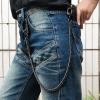 Ahiller Men's Heavy Duty Wallet Chains - 25" Stainless Steel Key Chain with Alloy Carabiner & Double Lock, for Biker Punk Style Accessories (DK-Gunmetal-JR-1P) view 3