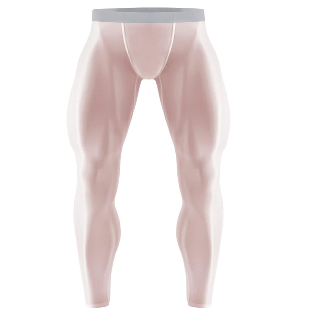YiZYiF Men's Athletic Compression Pants Bulge Pouch Underwear Johns Legging Tights Thermal Baselayer Nude X-Large