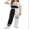 Arshiner Girls 3 Piece Set Short Sleeve High Low Hem Overlay Top & Cami and Sweatpants Kids Outfit 6-13 Years view 1