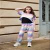 Arshiner Little Girls Apparel Tie-Dye 3 Piece Set Short Sleeve High Low Hem Top & Cami with Sweatpants 6-13 Years view 4