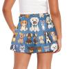 SCRAWLGOD Cartoon Dog Shorts for Girls 4T Summer Kids Butterfly Skirts 2 in 1 Running Shorts for Toddler Girls Flowy Shorts with Pockets Breathable High Waisted Athletic Shorts Soft Liner view 2