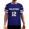 Vafogehu Flag of Philippines Men's Football Jersey Basketball Jersey Short Sleeve Casual T-Shirt 3XL view 1