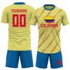 NineFit Basics Custom Colombia Soccer Jersey Men Women Kids Youth Personalized Athletic Shirts with Name Number Logo Yellow Soccer Shirt Set view 1
