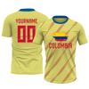 NineFit Basics Custom Colombia Soccer Jersey Men Women Kids Youth Personalized Athletic Shirts with Name Number Logo Yellow Soccer Shirt Set view 2