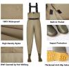 KPHYMOD Chest Waders Neoprene Duck Hunting Hip Waders for Men with Insulated Boot Waterproof Bootfoot Fishing Waders(Brown,10) view 4