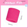 Bememo 12 Pcs 2.36 Inch Neon Sport Wristbands for Women Men, Rose Pink view 2