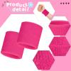 Bememo 12 Pcs 2.36 Inch Neon Sport Wristbands for Women Men, Rose Pink view 3