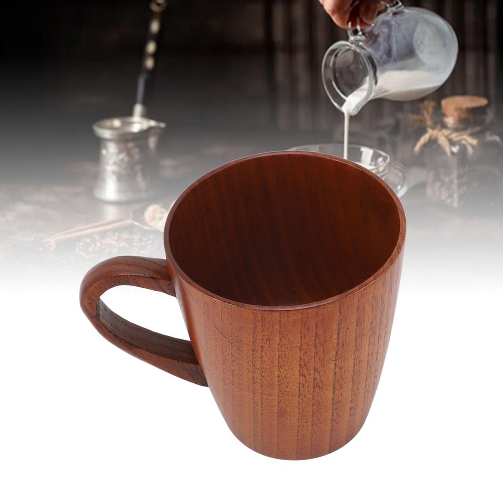 Gavigain Wooden Tea Coffee Mug,250ml Camping Cup Small Wooden Man Cup with Handle for Men Women Cool Drinking Outdoor Travel Wooden Cup, Gavigainwusxfytn8q