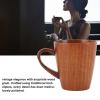 Gavigain Wooden Tea Coffee Mug,250ml Camping Cup Small Wooden Man Cup with Handle for Men Women Cool Drinking Outdoor Travel Wooden Cup, Gavigainwusxfytn8q view 3