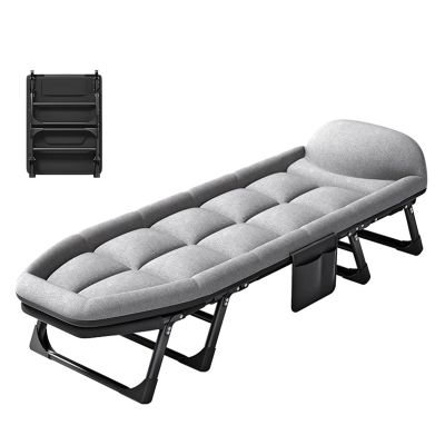 DXDRT Folding Camping Cot with Mattress for Adults, 6-Position Adjustable Outdoor Chaise Lounge Chair, Heavy Duty Sleeping Bed for Sunbathing,Camping,Pool, Beach,Patio,Hospital,Office Nap