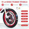 BABY JOY Kids Bike, 16 Inches Child Bike for 4-7 Years Old with Adjustable Height, Training Wheels, Storage Basket, Handbrake & Coaster Brake, Kids Bicycle for Girls Boys (Rabbit Pilot, Red) view 4