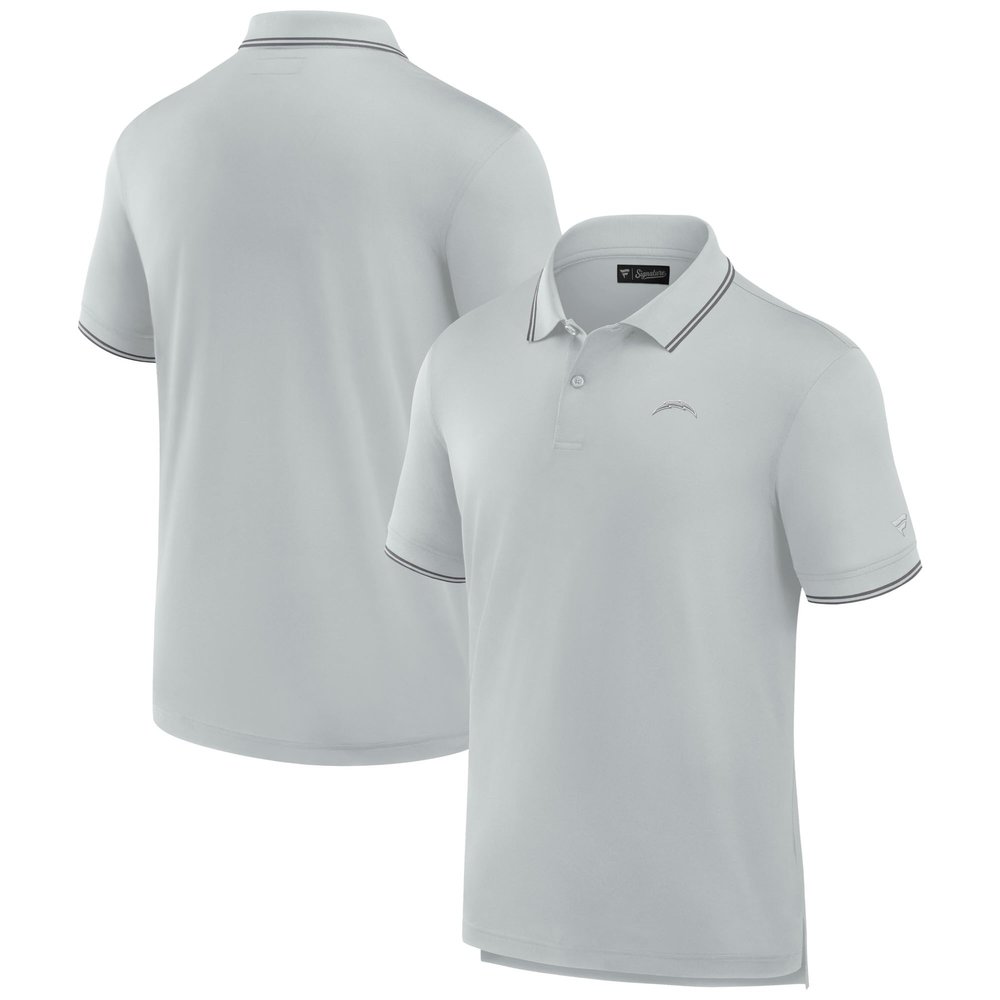 Fanatics Men's Gray Los Angeles Chargers Front Office Pique Polo
