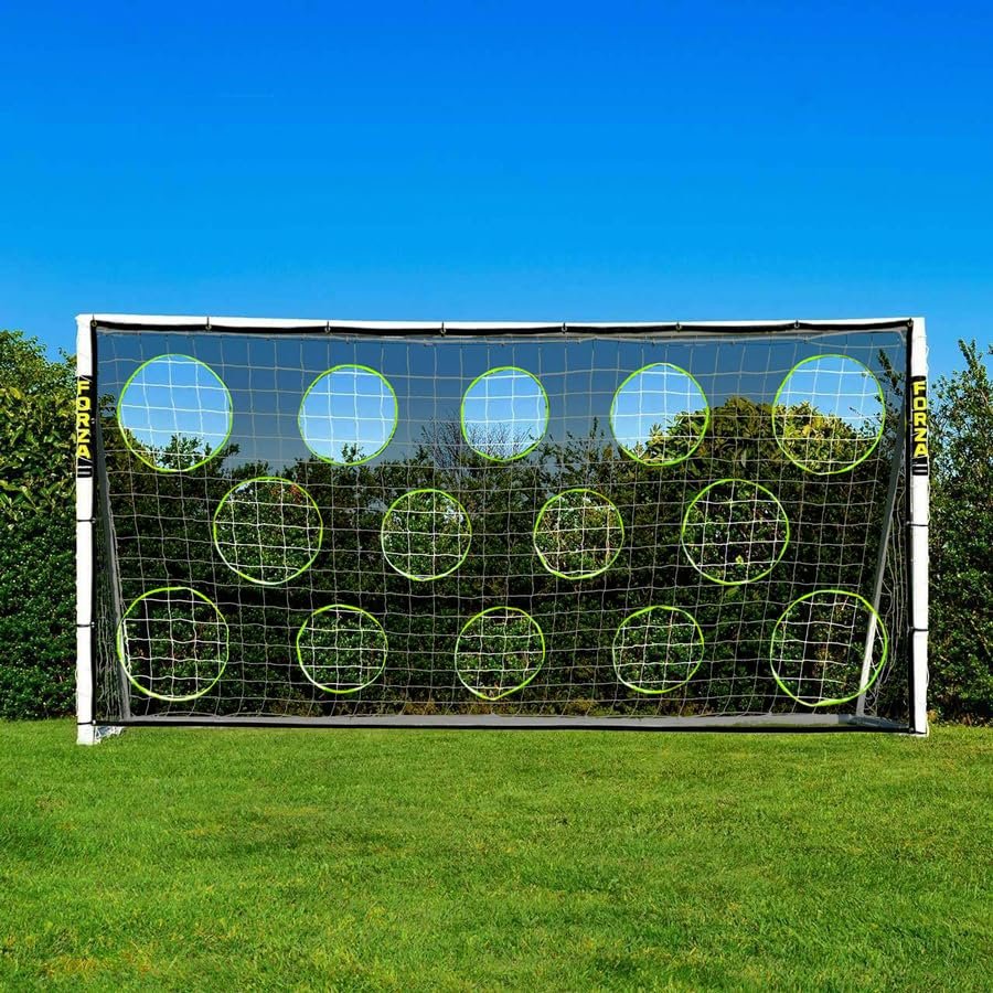 FORZA 12ft x 6ft Soccer Goal | All Weather uPVC Backyard Goals with Quick and Easy Assembly - Optional Training Ball, Target Sheet & Carry Bag (Goal and Target Sheet)