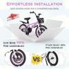 BABY JOY Kids Bike, 16 Inches Child Bike for 4-7 Years Old with Adjustable Height, Training Wheels, Storage Basket, Handbrake & Coaster Brake, Kids Bicycle for Girls Boys (Rabbit Pilot, Purple) view 4
