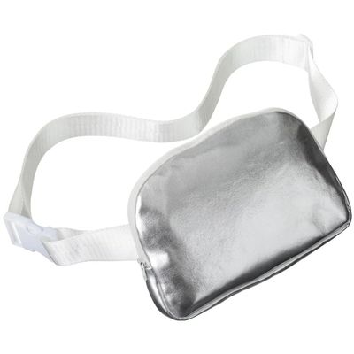 Amscan Stylish Silver Belt Bag - 8.5" x 10.5" (1 Pc.) - Perfect for Daily Use, Outdoor Activities, Gym Workouts, Running & More