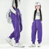 MINI PANDA Girl's Lightweight Drawstring Sweatpants Jogger Pants with Pockets,360 Grams of Soft 100% Cotton Jogging Pants,Medium Thickness Purple view 4