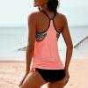 Generic Tankini Swimsuits for Women Two Piece Ruched Drawstring Bathing Suit Tops Tummy Control Flowy Vacation Swimwears tummy control bathing suits for women Pink XL view 3