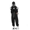 MINI PANDA Girl's Lightweight Drawstring Sweatpants Jogger Pants with Pockets,360 Grams of Soft 100% Cotton Jogging Pants,Medium Thickness Black view 1