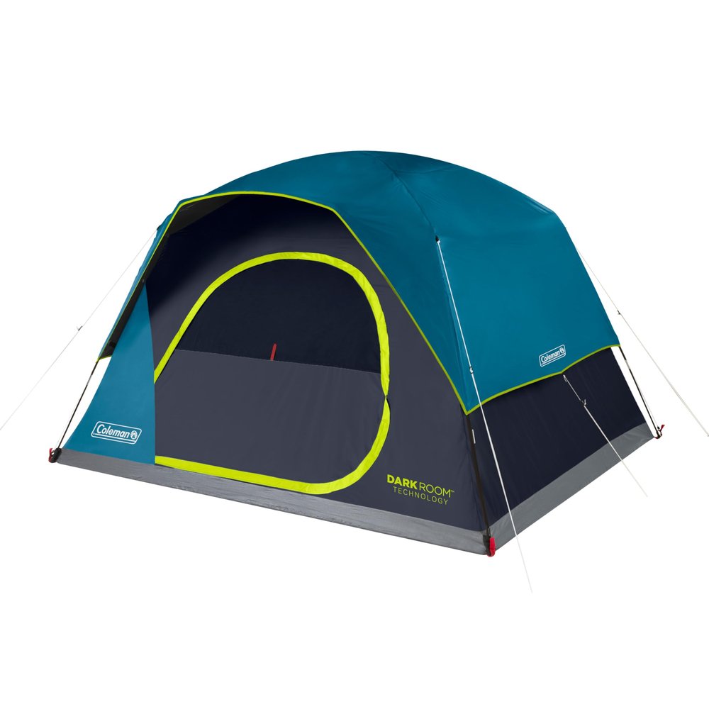 Coleman 4/6/8/10 Person Skydome Dark Room Tent with Rainfly, 5 Minute Setup, Blocks 90% of Sunlight, 20% More Headroom Than Traditional Tents
