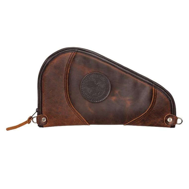 Duluth Pack Heritage Leather Medium Pistol Rug Waxed Bison Leather, Microsuede-Lined, Zipper Closure Made in USA