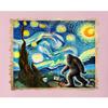 4X-Large Pink Mens The Lost Original - Bigfoot Starry Night Van Gogh T-Shirt view 4