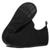 ZhaaDee Womens Mens Slippers with Rubber Sole Ultra-Lightweight House Slipper Socks Around House Floor Shoes Non Slip Indoor&Outdoor (ZD20002AllBlack37) view 1