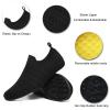 ZhaaDee Womens Mens Slippers with Rubber Sole Ultra-Lightweight House Slipper Socks Around House Floor Shoes Non Slip Indoor&Outdoor (ZD20002AllBlack37) view 2