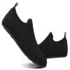 ZhaaDee Womens Mens Slippers with Rubber Sole Ultra-Lightweight House Slipper Socks Around House Floor Shoes Non Slip Indoor&Outdoor (ZD20002AllBlack37) view 3