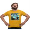 5X-Large Gold Mens The Lost Original - Bigfoot Starry Night Van Gogh T-Shirt view 1