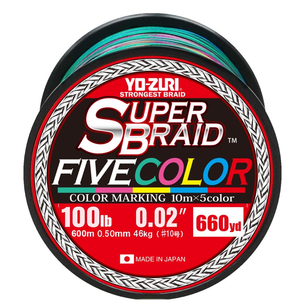Yo-Zuri Superbraid 660 yd Floating Braid, 5-Color, 100 lb