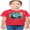 5T Red Toddler The Lost Original - Bigfoot Starry Night Van Gogh Toddler T-Shirt view 2