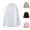 Betadog Girls' Basic Long Sleeve Mock Turtleneck Cotton T-Shirt Long Sleeve Turtleneck Girl Solid (White, 3-4 Years) view 1