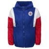 Outerstuff Los Angeles Clippers NBA Boys Youth (8-20) Postin Up Colorblock Windbreaker, Blue Large 14-16 view 1