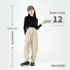 MINI PANDA Girl's Lightweight Drawstring Sweatpants Jogger Pants with Pockets,360 Grams of Soft 100% Cotton Jogging Pants,Medium Thickness Beige view 3