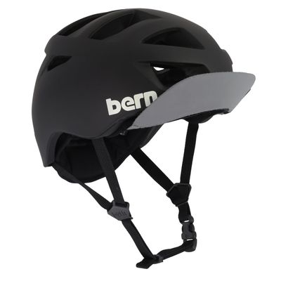 Bern Allston Adult Bike Helmet - Low Profile Comfortable Ventilated Urban Commuter Urban Cycling Helmet for Bicycle, Safety Certified for Men & Women, Matte Black, Large