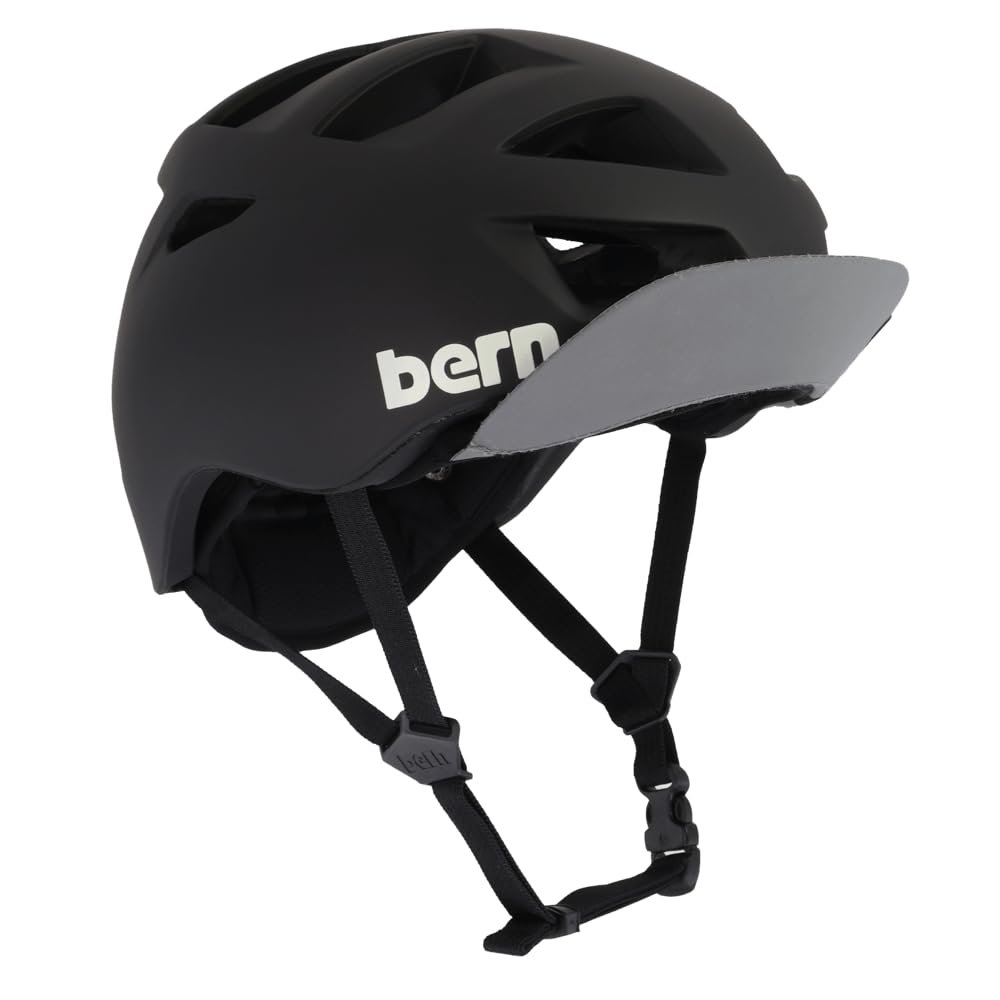 Bern Allston Adult Bike Helmet - Low Profile Comfortable Ventilated Urban Commuter Urban Cycling Helmet for Bicycle, Safety Certified for Men & Women, Matte Black, Large