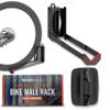 Heavy Duty Swivel Bike Wall Mount Bracket - Holds Up to 77 lbs - Adjustable Slotted Wheel Bay - Premium Materials - Folds Up When Not In Use - Hangs on any wall Indoor/Outdoor, Black/Red view 1