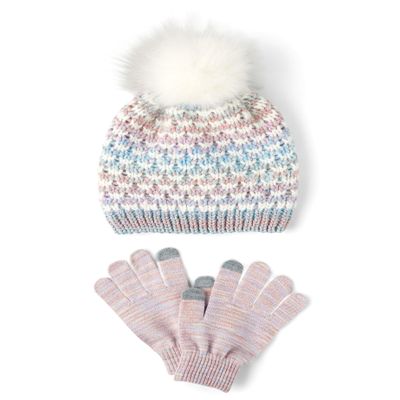 The Children's Place,Girls,Winter Hat and Mittens Cold Weather Set,Space Dye Set,4 Years,7 Years
