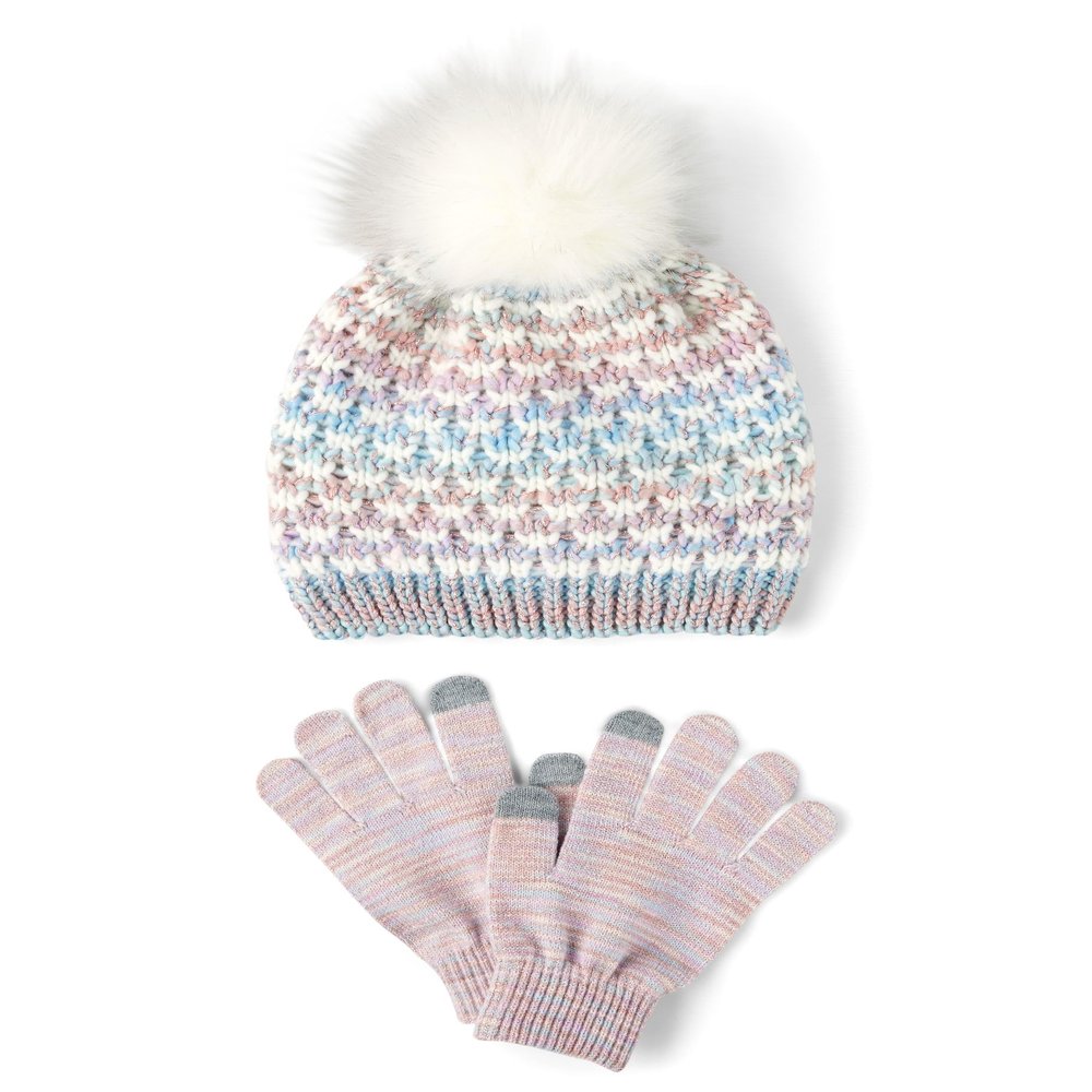 The Children's Place,Girls,Winter Hat and Mittens Cold Weather Set,Space Dye Set,4 Years,7 Years