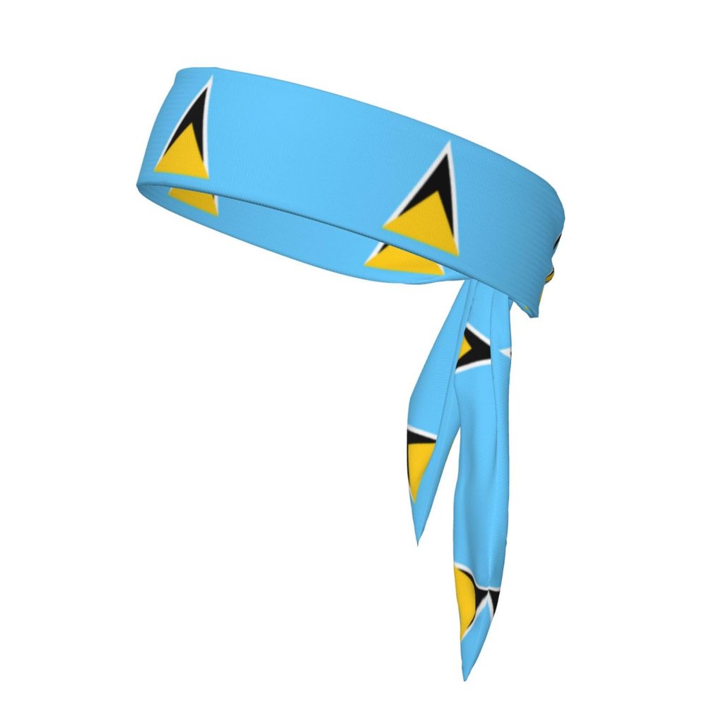XZDHL Flag of Saint Lucia Sports Headband,is suitable wear during sports,offering a luxurious feel and can be worn reversed., Black