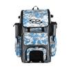 Boombah Rolling Superpack Baseball/Softball Gear Bag - BRSP2CMC23 Digital Camo Gray/Columbia Blue - Telescopic Handle - Holds 4 Bats - Wheeled Version view 1