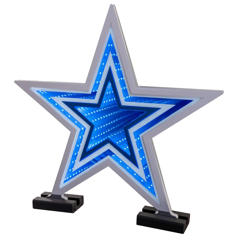 Sporticulture NFL Team Dallas Cowboys LED Infinity Logo Light - 3D Light Effect, Acrylic Display with UL Plug and Stand