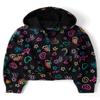 The Children's Place,Girls,Long Sleeve Active Hooded Fleece Full Zip Up,Rainbow Doodle,Large view 1