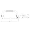 White Water 50730S 304 Stainless Steel Folding Footrest Bracket, 12-13/32" Center to Center, view 2